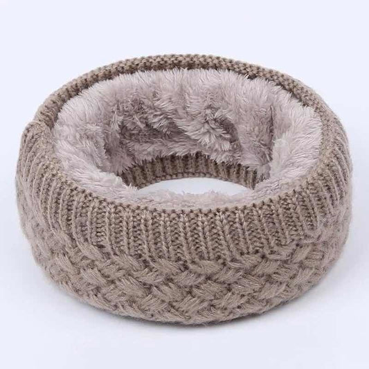Bufanda Mujer Moda Del Frio Caliente Top Tejida Polar Dentro Marrón Claro Tejida Con Forro Polar En El Interior