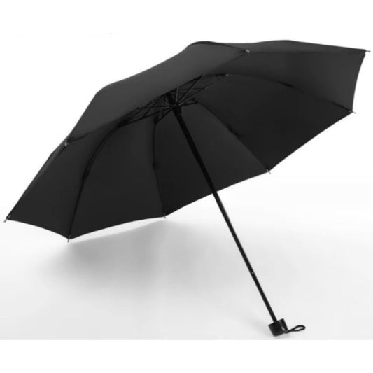 Paragua Retráctil Lluvia Paragua Cartera 24cm Plegable Negro Liso