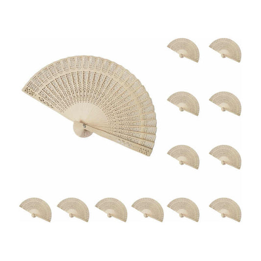 Pack X10 Abanico De Madera Viento Matrimonio Viento Elegante Madera Rayas