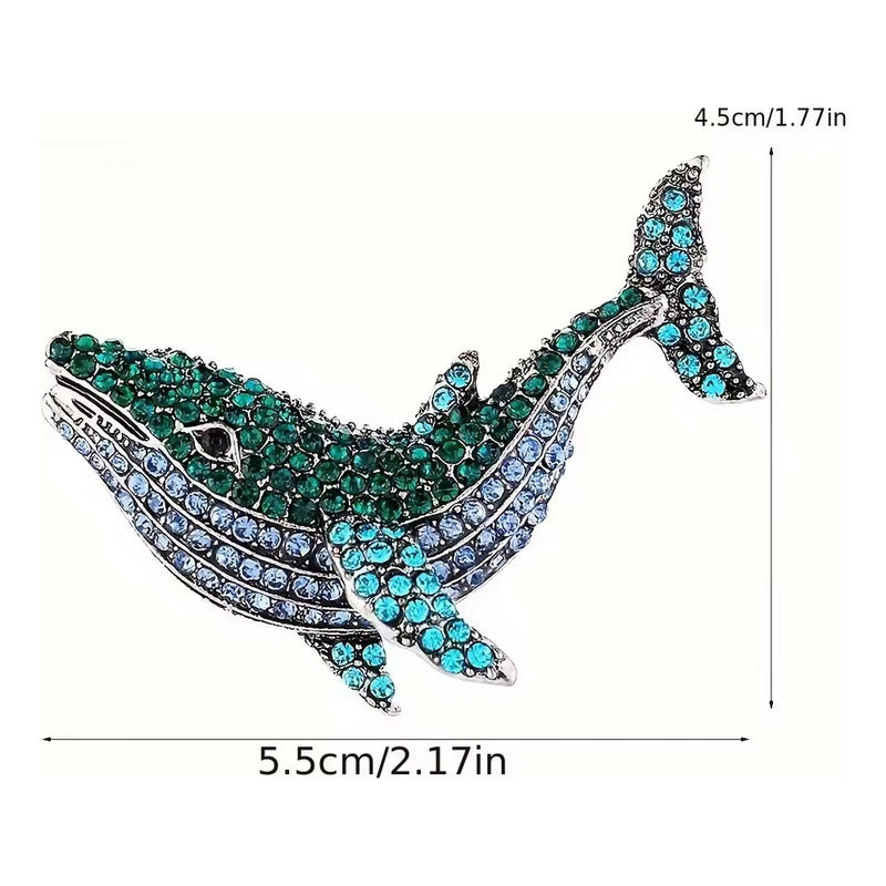 Broche Prendedor Ballena Glam, Accesorio Fino Negro