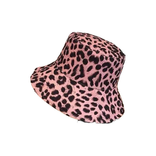 Sombrero Bucket Animal Print Rosa, Bucket Estiloso Mujer Bucket Animal Print Estándar