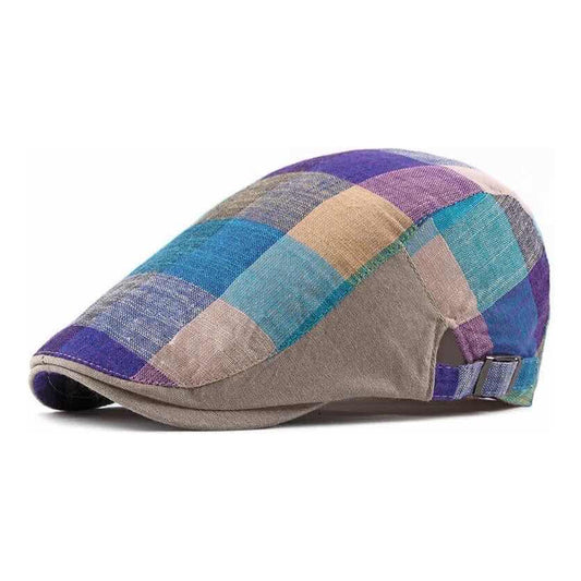 Boina A Cuadros De Colores Unisex, Boina Sombrero. Gris Claro Ajustable 55-62cm