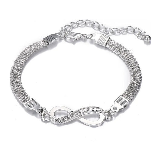 Pulsera Plateada Modelo Del Infinito Femenino Elegante Plateado 19 Cm 48.26 Cm