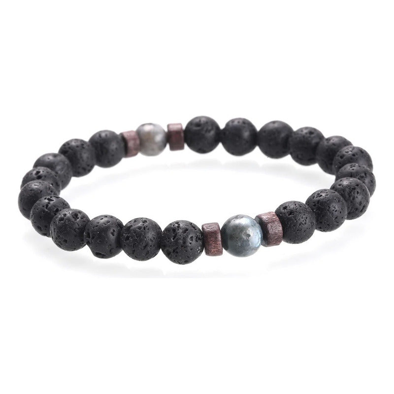 Pulsera De Piedras - Tibetana - Moda Hombre Y Mujer Natural 22 Cm 0 Mm
