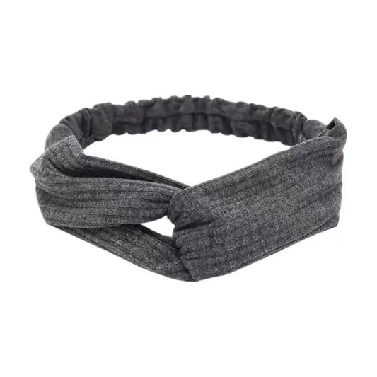 Tocado Anudado Diadema Femenino, Cintillo Gris Estiloso Gris