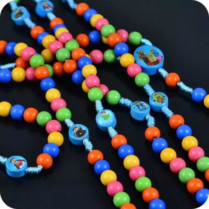 Collar Rosario Para Niños Colgante Jesus Moda Religiosa